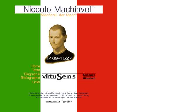Vorschau von niccolo-machiavelli.virtusens.de, Niccolo Machiavelli - Mechanik der Macht