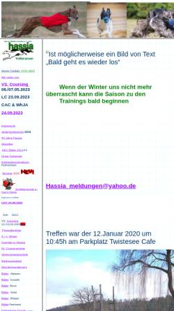 Vorschau der mobilen Webseite www.hassia-windhundsport.com, Hassia Club für Windhundrennen e.V.
