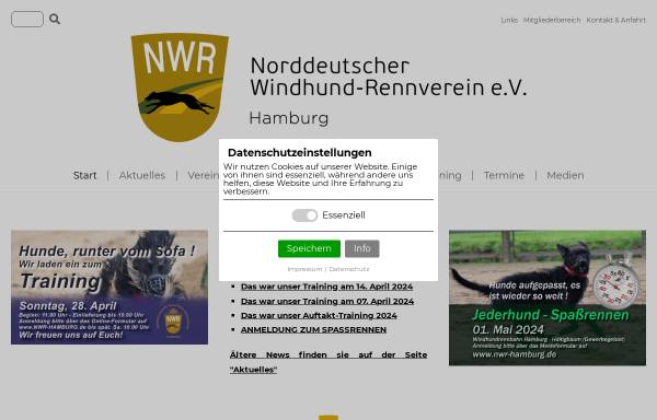 Vorschau von www.nwr-hamburg.de, Norddeutscher Windhundrennverein