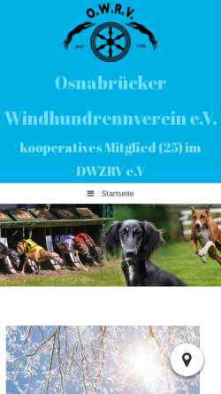 Vorschau der mobilen Webseite www.owrv.de, Osnabrücker Windhundrennverein e.V.