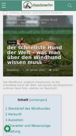 Vorschau der mobilen Webseite www.wrsv-solitude.de, Windhund-Rennsport-Verein Solitude e.V.