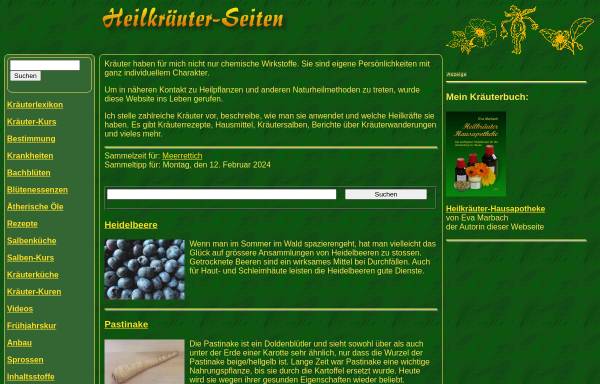Vorschau von www.heilkraeuter.de, Kräuterseiten-Index
