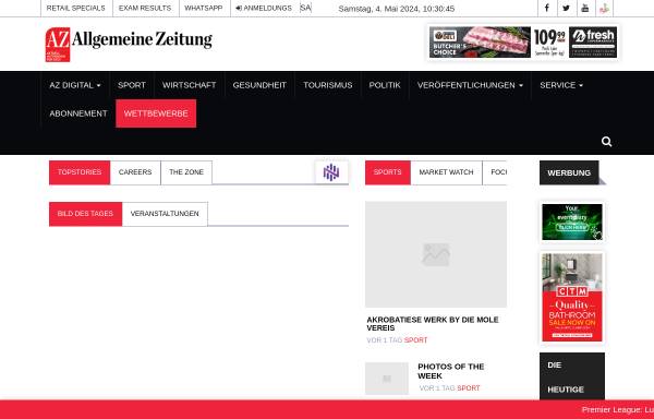 Vorschau von www.az.com.na, Allgemeine Zeitung