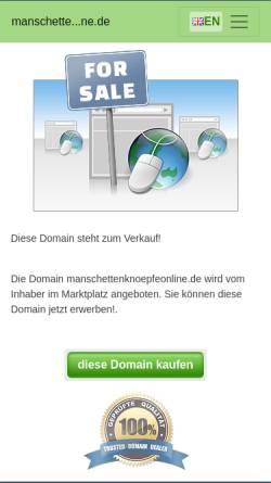 Vorschau der mobilen Webseite www.manschettenknoepfeonline.de, Manschettenknoepfeonline.de