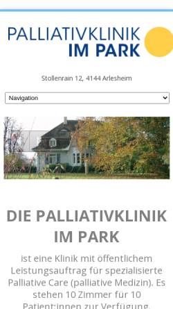 Vorschau der mobilen Webseite www.hospizimpark.ch, Hospiz im Park - Klinik für palliative Medizin