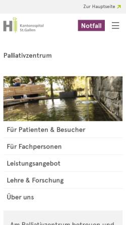 Vorschau der mobilen Webseite www.kssg.ch, Palliativstation am Kantonsspital St.Gallen