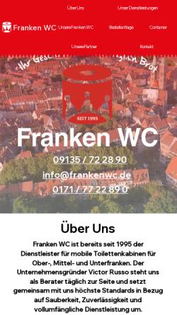 Vorschau der mobilen Webseite www.frankenwc.de, Franken WC GmbH