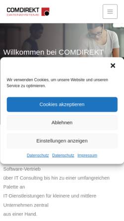 Vorschau der mobilen Webseite www.comdirekt-it.de, COMDIREKT Datensysteme