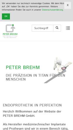 Vorschau der mobilen Webseite www.peter-brehm.de, Peter Brehm GmbH