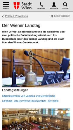 Vorschau der mobilen Webseite wien.at, Wiener Landtag