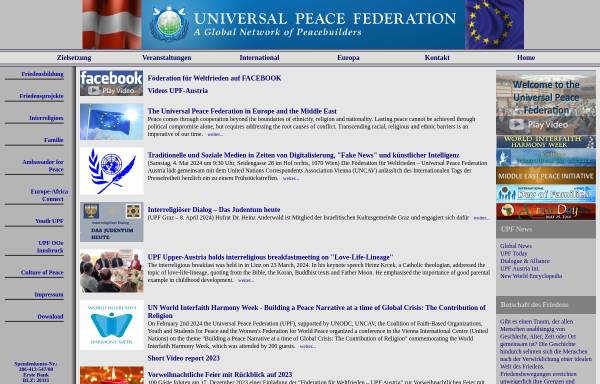 Vorschau von www.weltfriede.at, Föderation für Weltfrieden - interreligiös und international