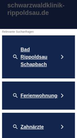 Vorschau der mobilen Webseite schwarzwaldklinik-rippoldsau.de, Schwarzwaldklinik Bad Rippoldsau