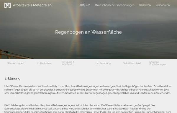 Vorschau von www.meteoros.de, Abweichende Regenbogenerscheinungen