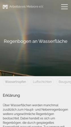 Vorschau der mobilen Webseite www.meteoros.de, Abweichende Regenbogenerscheinungen