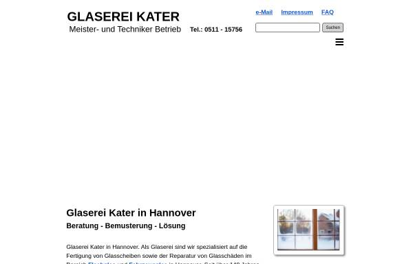 Vorschau von www.glaserei-kater.de, Glaserei Kater GmbH & Co. KG