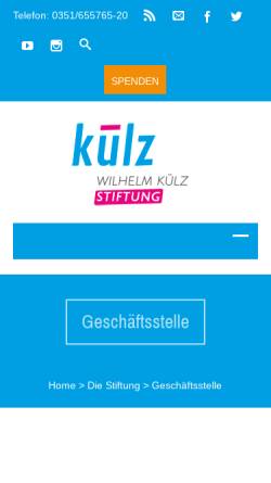 Vorschau der mobilen Webseite kuelz-stiftung.de, Wilhelm-Külz-Stiftung