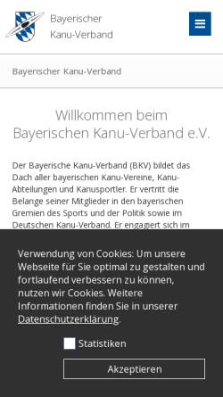 Vorschau der mobilen Webseite www.kanu-bayern.de, Bayerischer Kanu-Verband