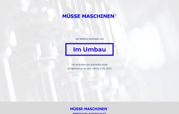 Vorschau von www.muesse.de, Müsse Maschinen, Inh. Heinrich Müsse