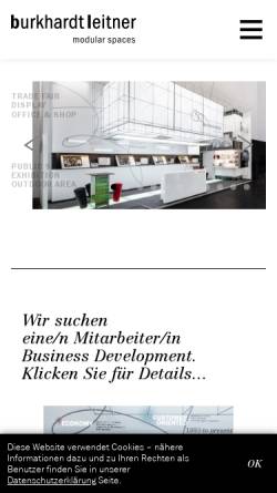 Vorschau der mobilen Webseite www.burkhardtleitner.com, Burkhardt Leitner GmbH & Co. KG
