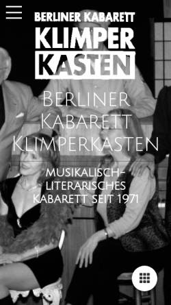 Vorschau der mobilen Webseite www.kabarett-klimperkasten.de, Berliner Kabarett Klimperkasten