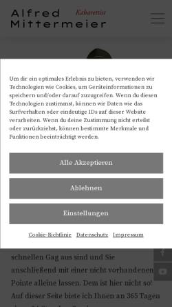 Vorschau der mobilen Webseite www.alfred-mittermeier.de, Mittermeier, Alfred