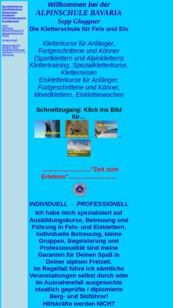 Vorschau der mobilen Webseite www.alpinschulebavaria.com, Alpinschule Bavaria