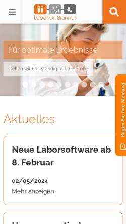 Vorschau der mobilen Webseite www.labor-brunner.de, Medizinisches Labor Dr. Brunner Konstanz