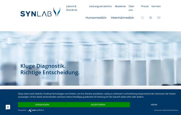 Vorschau von www.synlab.de, Synlab GmbH Verbund freier Laborärzte