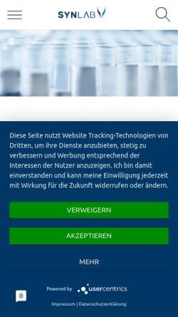 Vorschau der mobilen Webseite www.synlab.de, Synlab GmbH Verbund freier Laborärzte