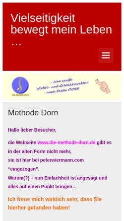 Vorschau der mobilen Webseite www.die-methode-dorn.de, Die Methode Dorn