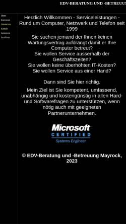 Vorschau der mobilen Webseite www.mayrock.de, EDV-Beratung und -Betreuung Mayrock