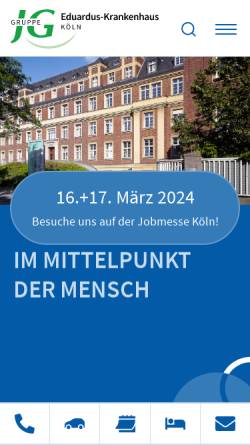 Vorschau der mobilen Webseite www.eduardus.de, Eduardus-Krankenhaus gGmbH