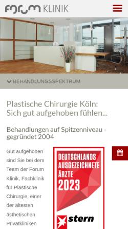 Vorschau der mobilen Webseite www.forum-klinik.de, Forum Klinik GmbH