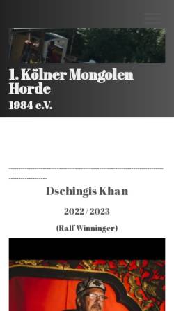 Vorschau der mobilen Webseite www.mongolenkoeln.de, Erste Kölner Mongolen Horde 1984 e.V.
