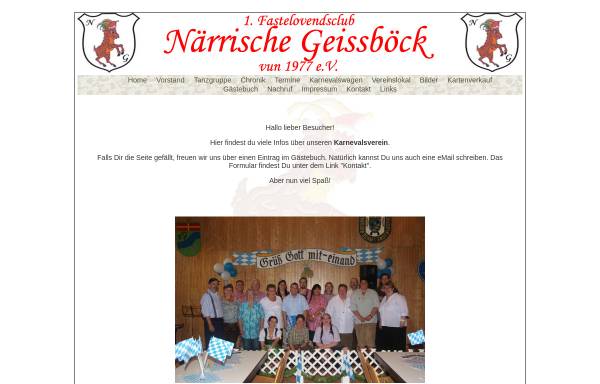 Vorschau von www.fc-naerrische-geissboeck.de, 1.Fastelovendsclub Närrische Geissböck vun 1977 e.V.
