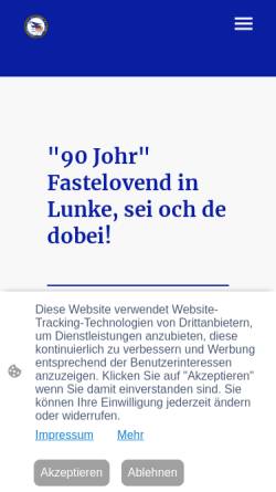 Vorschau der mobilen Webseite www.kg-alt-lunke.de, K.G. Blau-Weiss Alt Lunke e.V. 1936