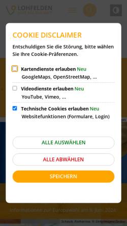 Vorschau der mobilen Webseite www.lohfelden.de, Lohfelden