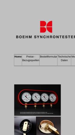 Vorschau der mobilen Webseite www.boehm-synchrontester.de, Boehm Synchrontester