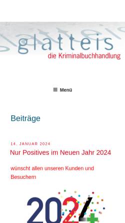 Vorschau der mobilen Webseite www.glatteis-krimi.de, Kriminalbuchhandlung Glatteis