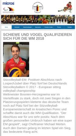 Vorschau der mobilen Webseite dbs-volleyball.de, Deutsche Standvolleyball-Nationalmannschaft der Behinderten