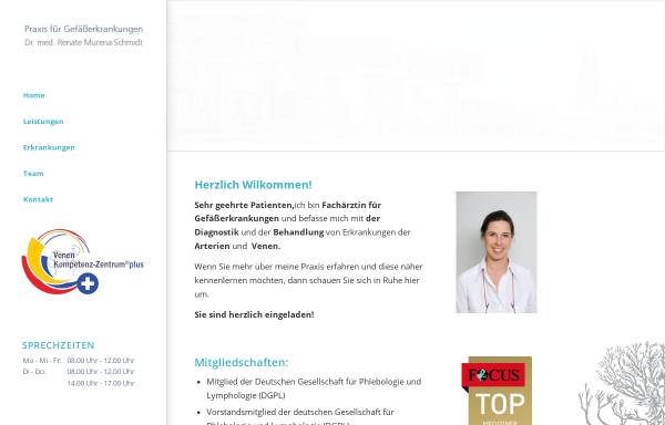 Vorschau von www.dr-murena-schmidt.de, Dr. med. Renate Murena-Schmidt, Praxis für Gefäßerkrankungen
