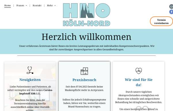Vorschau von www.koeln-hno.de, Zastrow, Dr. Jürgen und Gubitz, Dr. Joachim, Fachärzte für HNO-Heilkunde