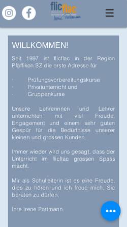 Vorschau der mobilen Webseite www.flicflac.ch, Flic Flac Sprachschule
