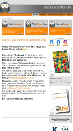 Vorschau der mobilen Webseite www.mediaagentur-uhl.de, Werbeagentur Uhl