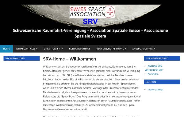 Vorschau von www.srv-ch.org, Schweizerische Raumfahrt-Vereinigung