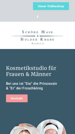 Vorschau der mobilen Webseite www.schoenemaid-holderknabe.de, Schöne Maid & Holder Knabe