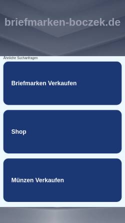 Vorschau der mobilen Webseite www.briefmarken-boczek.de, Briefmarken Josef Boczek