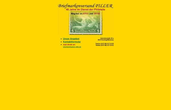 Vorschau von www.briefmarken-piller.de, Briefmarkenversand Piller