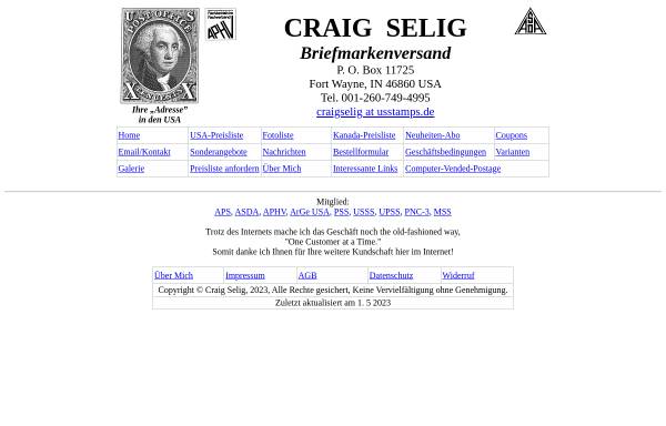 Vorschau von www.usstamps.de, Craig Selig USA-Briefmarken