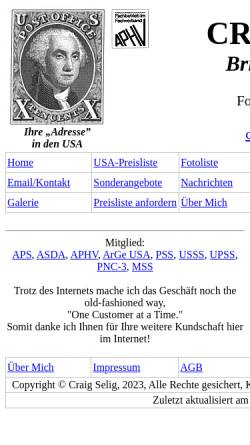 Vorschau der mobilen Webseite www.usstamps.de, Craig Selig USA-Briefmarken
